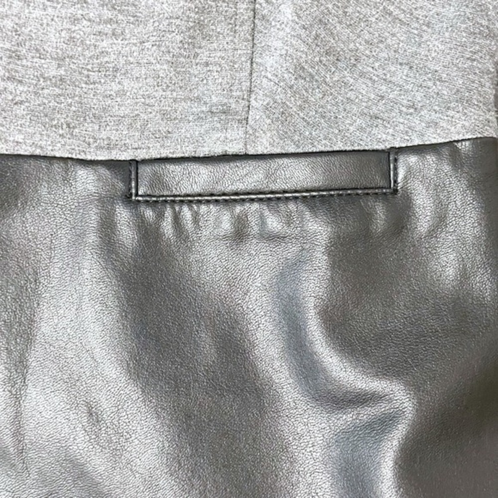 Bailey 44 Knit‎ Blazer Jacket Womens Size M Gray Faux Leather Trim Career - Picture 6 of 11